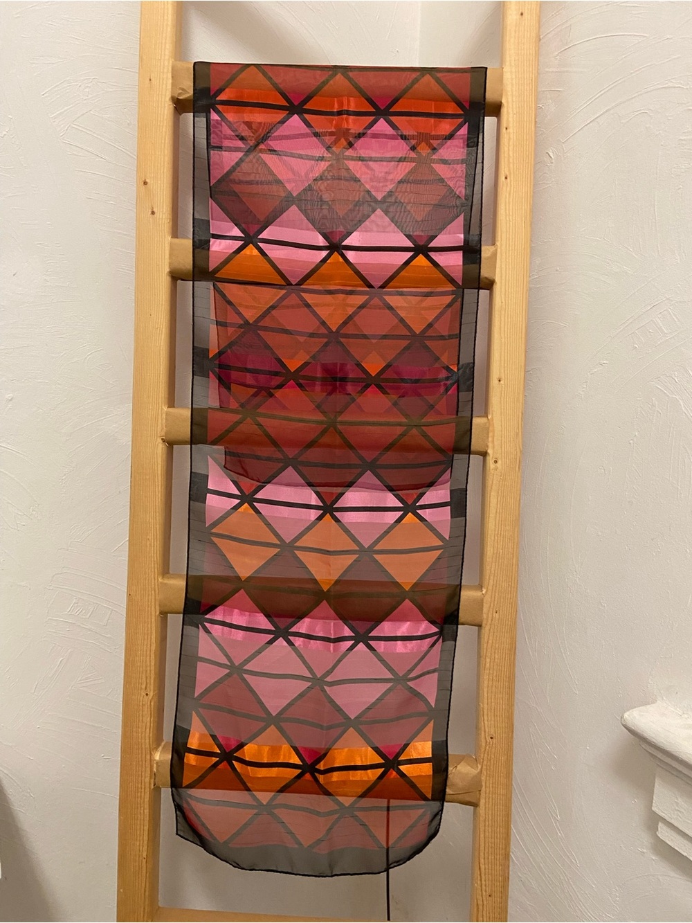 Red Geometric Scarf